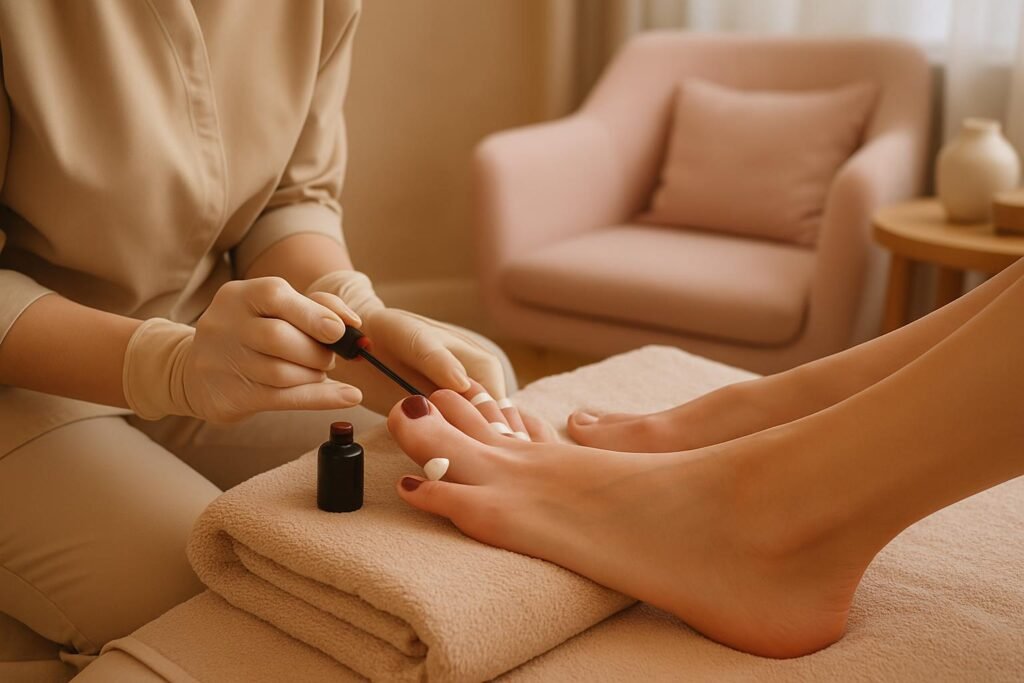 pose vernis semi permanent pieds image ia